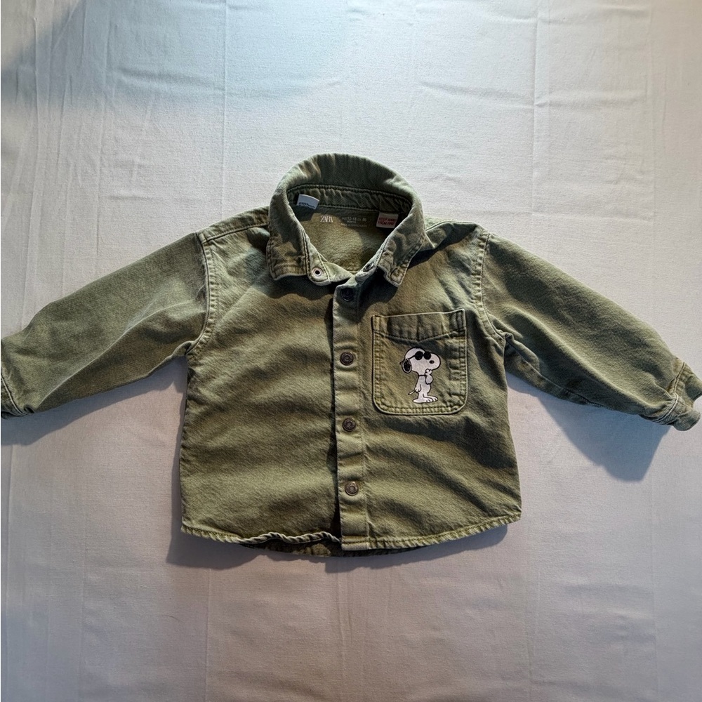 Zara Kids Peanuts Snoopy Overshirt, size 12-18 months 100% cotton - Picture 2 of 6